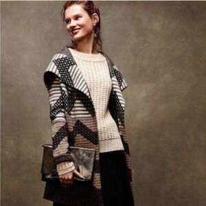 Anthropologie Field Flower Chevron Open Sweater